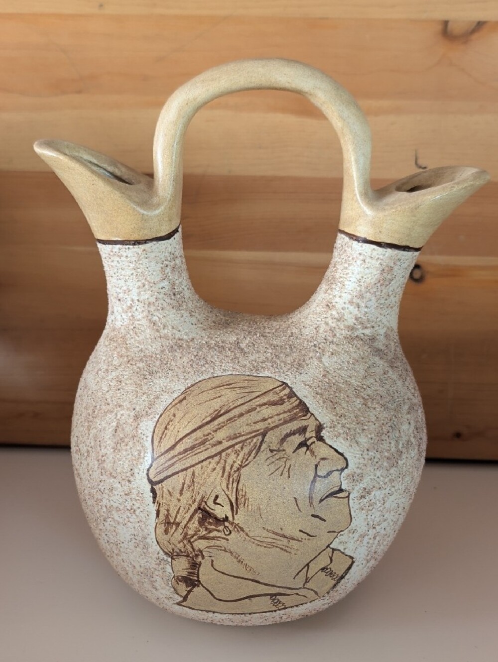 Southwestern Handcrafted Two-Spout Wedding Vase.